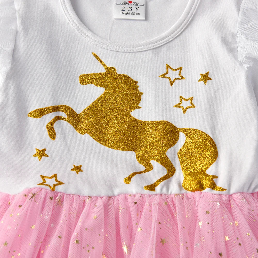 Girls Unicorn Tulle Dress (Age 3-8 YRS)