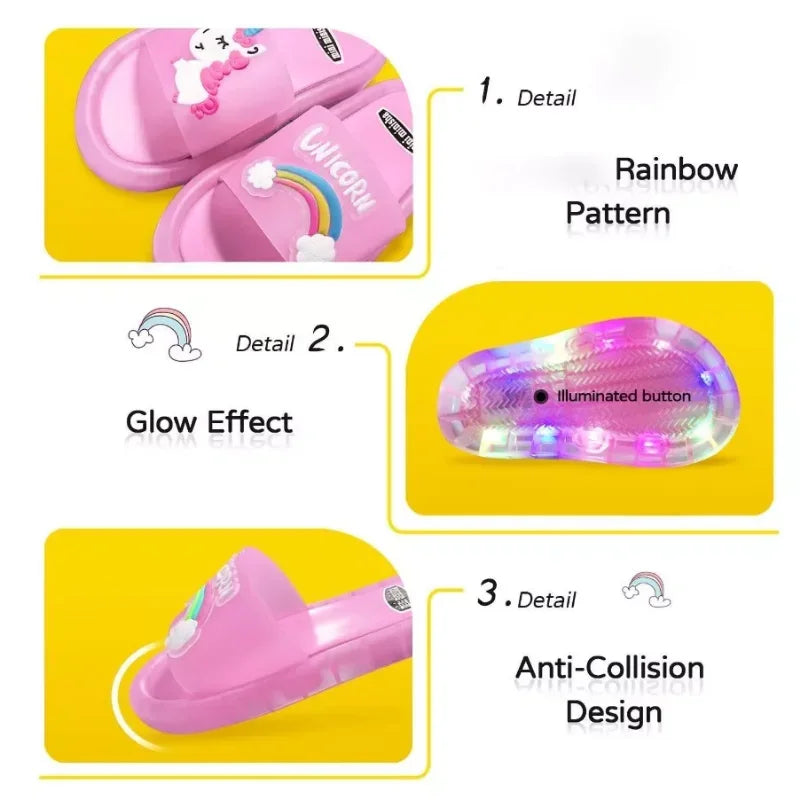 Kids Unicorm Light Up Slippers