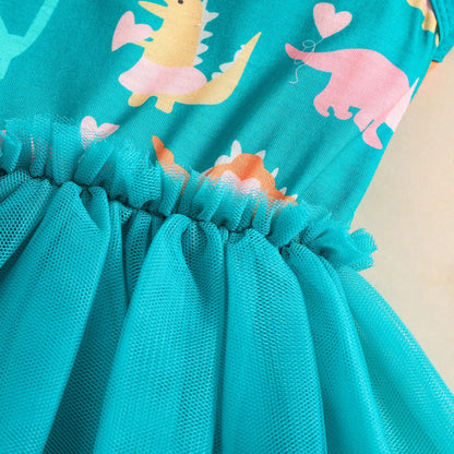 Girls Dinosaur Print Dress (Age 9M-6YRS)