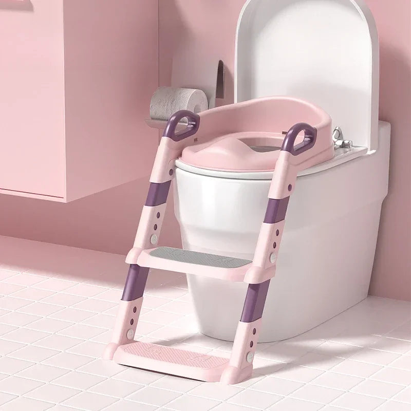 Children's Toilet Seat Stairs Baby Boys and Girls Toilet Folding Stand Step Stool