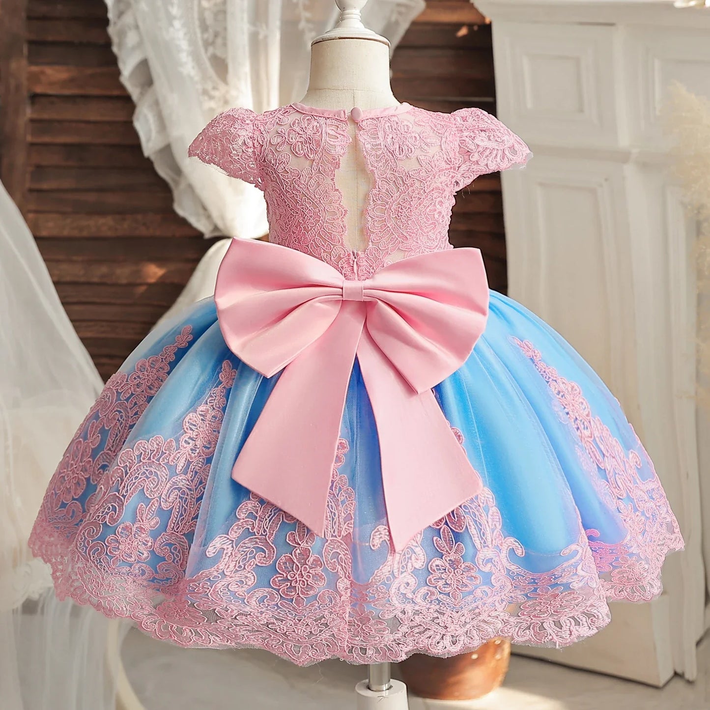 Baby/Toddler Embroidered Tulle Dress (Age 24M-5YRS)