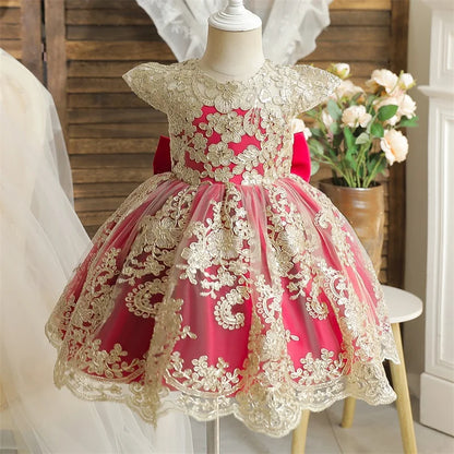 Baby/Toddler Embroidered Tulle Dress (Age 24M-5YRS)