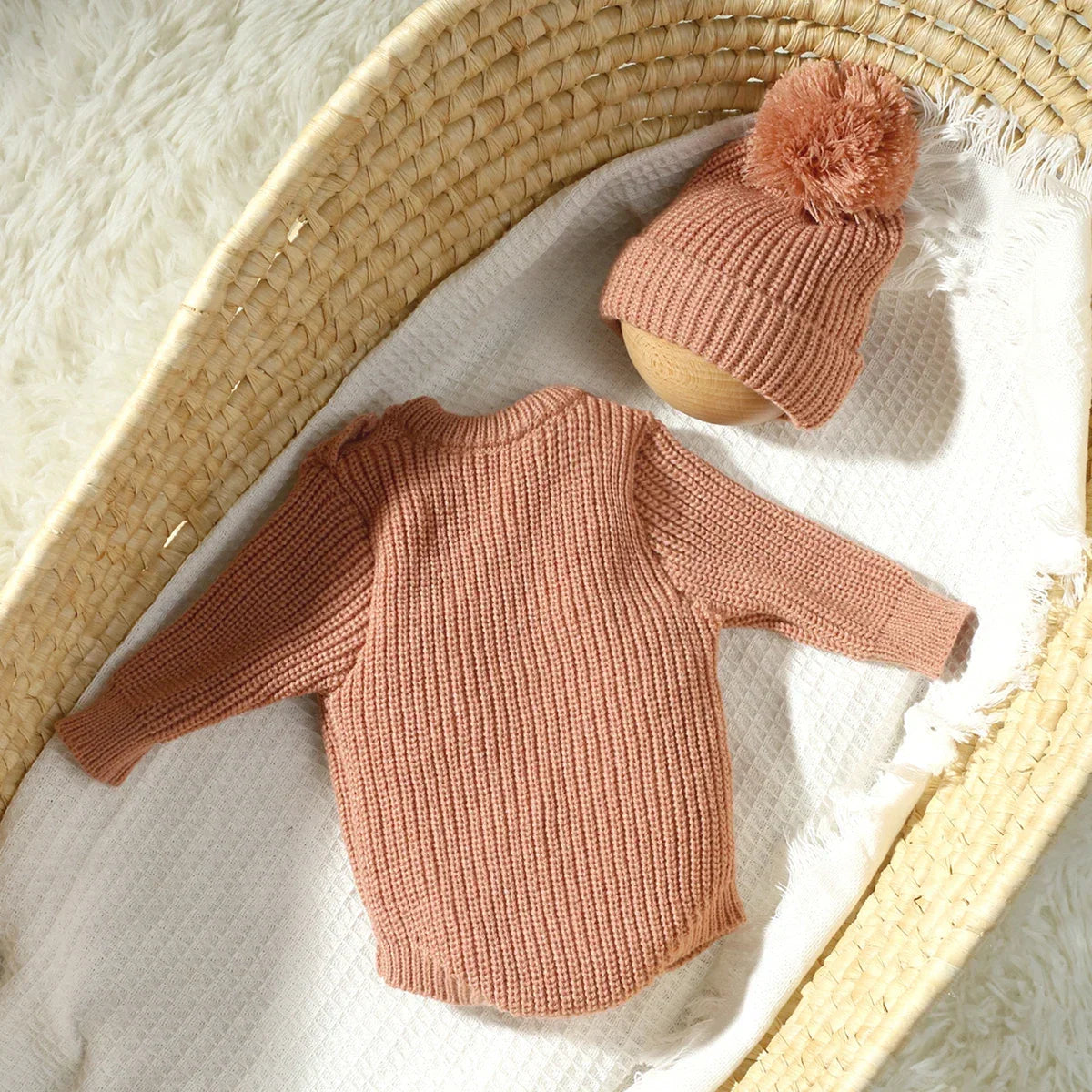 Baby Hello World Knitted Romper With Matching Hat (Age Newborn - 1 Month)