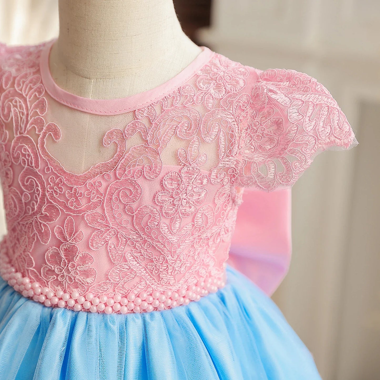 Baby/Toddler Embroidered Tulle Dress (Age 24M-5YRS)