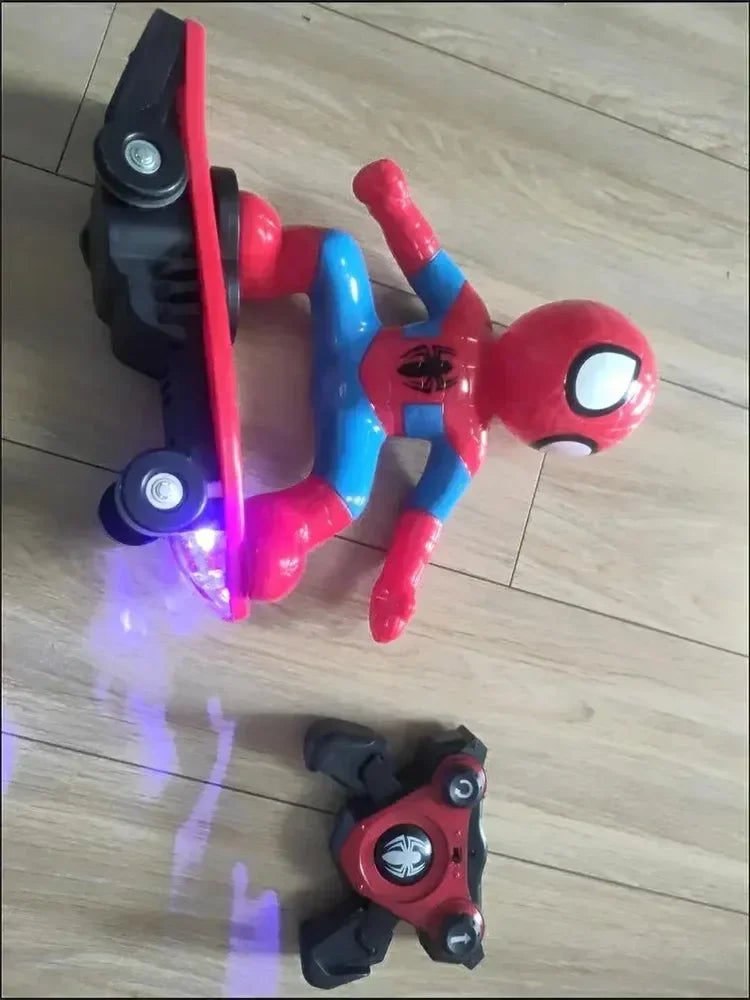 Marvel Spiderman Automatic Flip Rotation Skateboard Toy