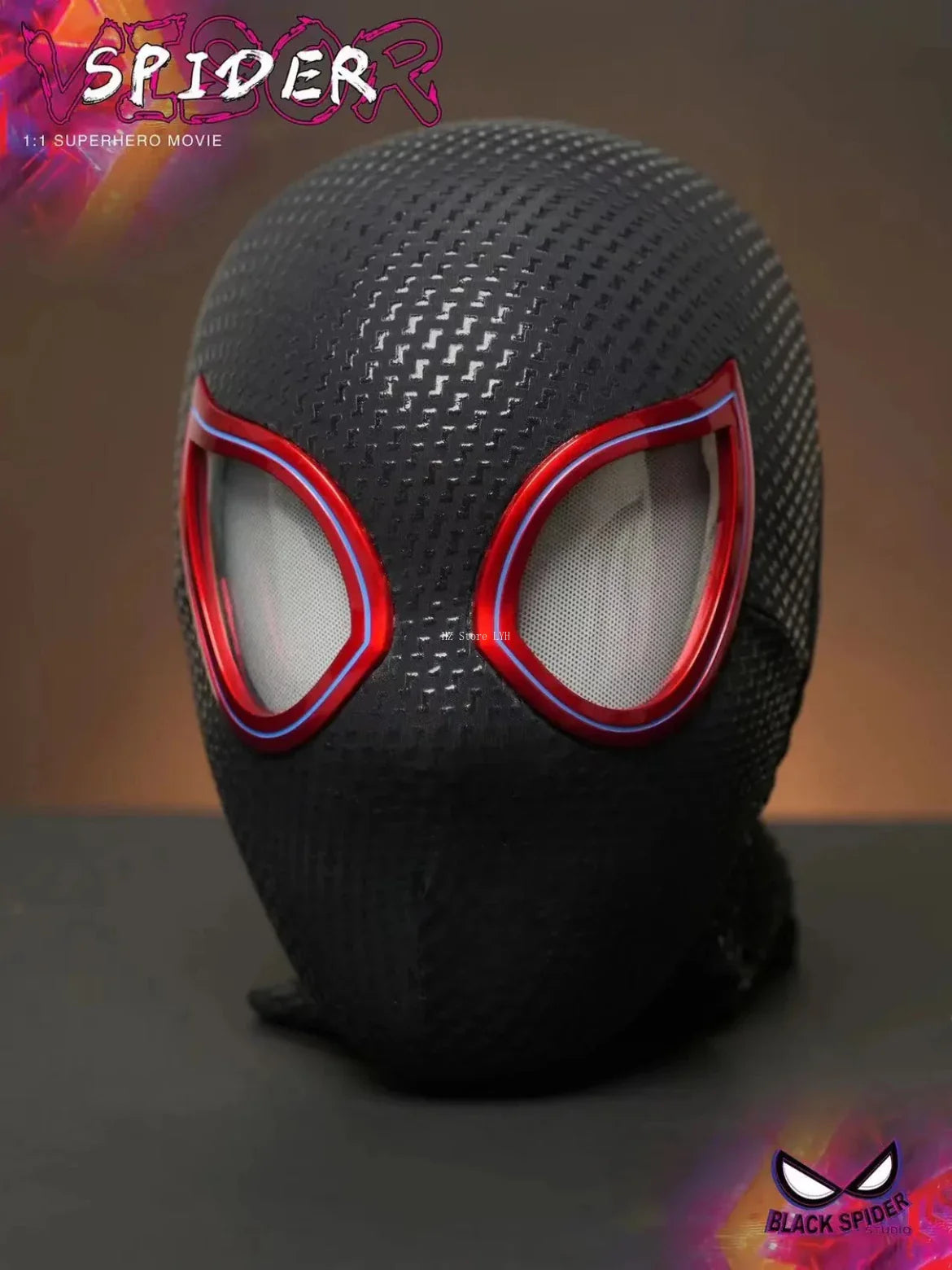 Marvel 1:1 Miles Morales Mask with Movable Eyes Electronic Gwen Spider-Man Helmet Ring Control Toy