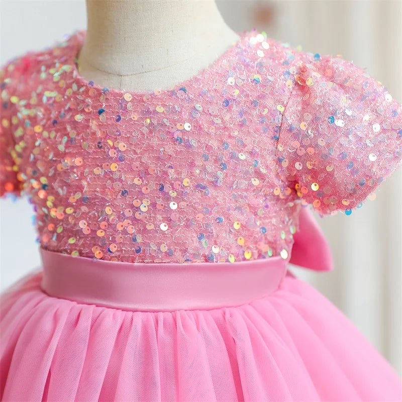 Girls Sequin Tulle Prom Dress (Age 3-8YRS)