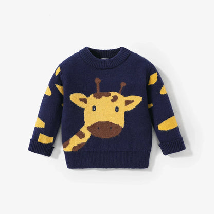 Baby Boys Giraffe Embroidery Long-Sleeve Sweater (Age 3M-24M)