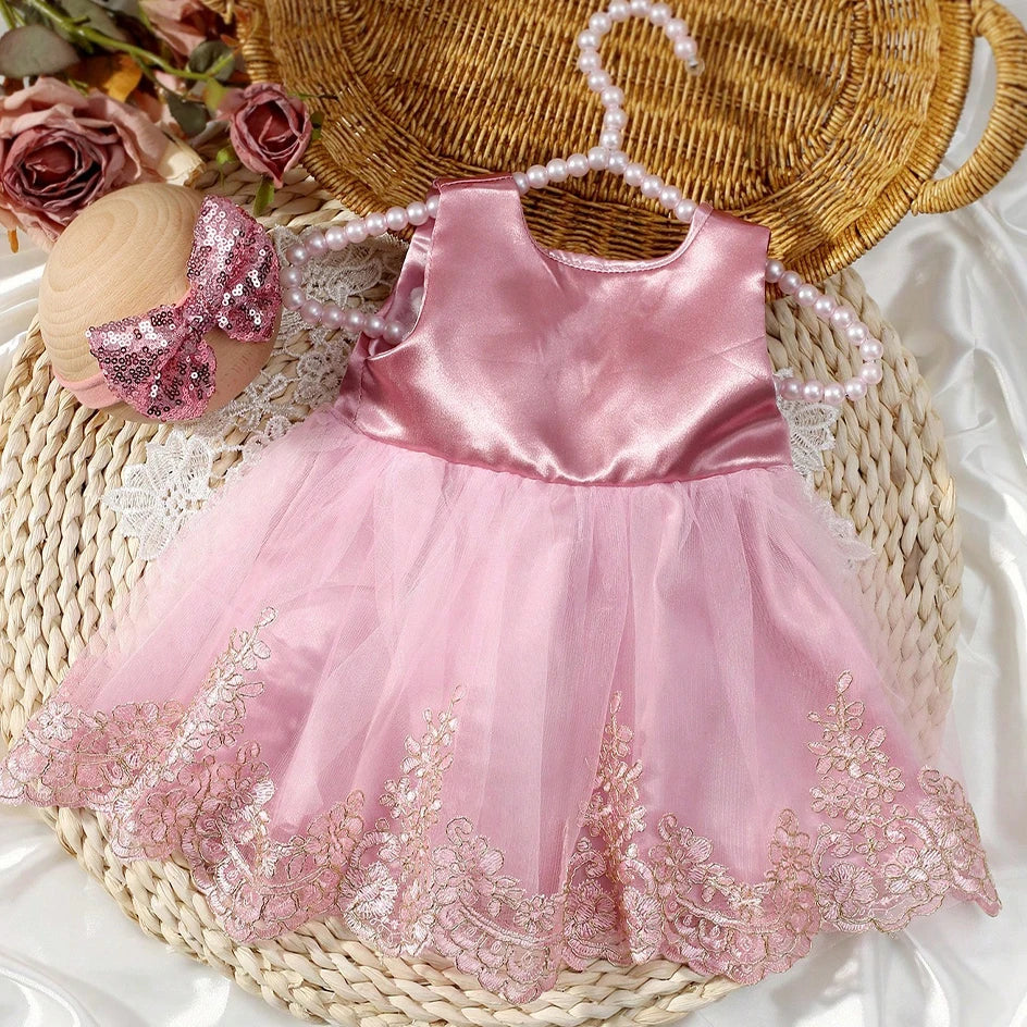 Newborn Baby Girl Photography Sequin Dress & Headband Set (Age Newborn - 3M)