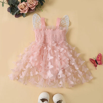 Baby Girls Butterfly Romper Dress (Age 6M - 24M)