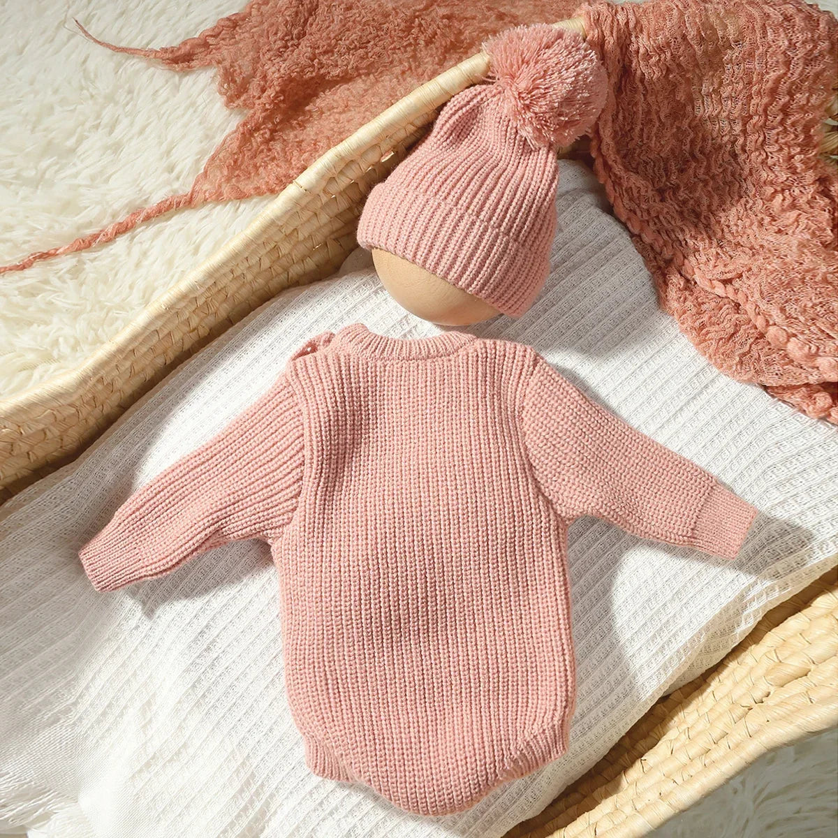 Baby Hello World Knitted Romper With Matching Hat (Age Newborn - 1 Month)