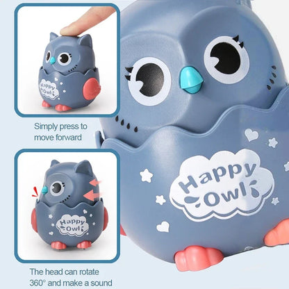 Happy Owl Wind Up Interactive Owl Shaped Mechanical Sliding Toy