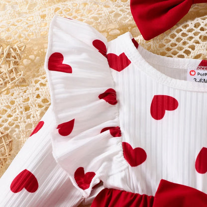 Baby Girl Heart Dress & Headband Set (Age 3M-24M)