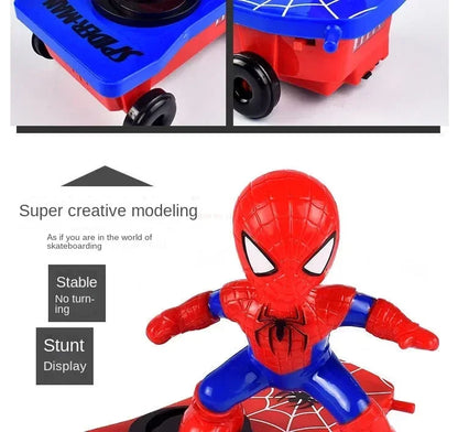 Marvel Spiderman Automatic Flip Rotation Skateboard Toy