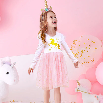 Girls Unicorn Tulle Dress (Age 3-8 YRS)