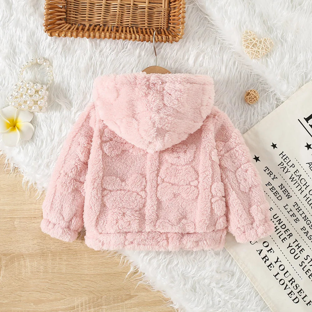 Baby Girls Pink Fleece Hooded Jacket (6M-3Y)