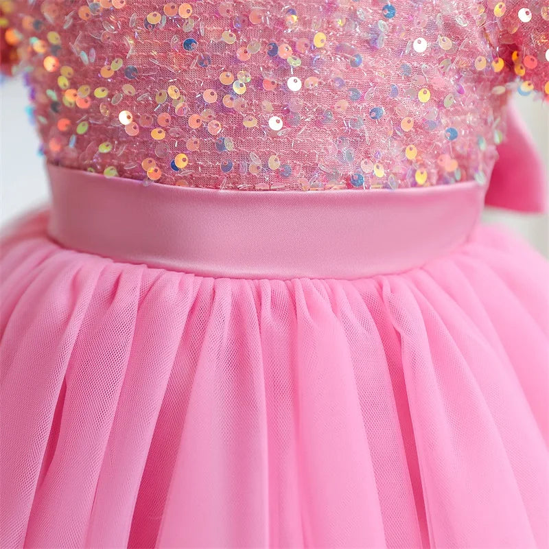 Girls Sequin Tulle Prom Dress (Age 3-8YRS)