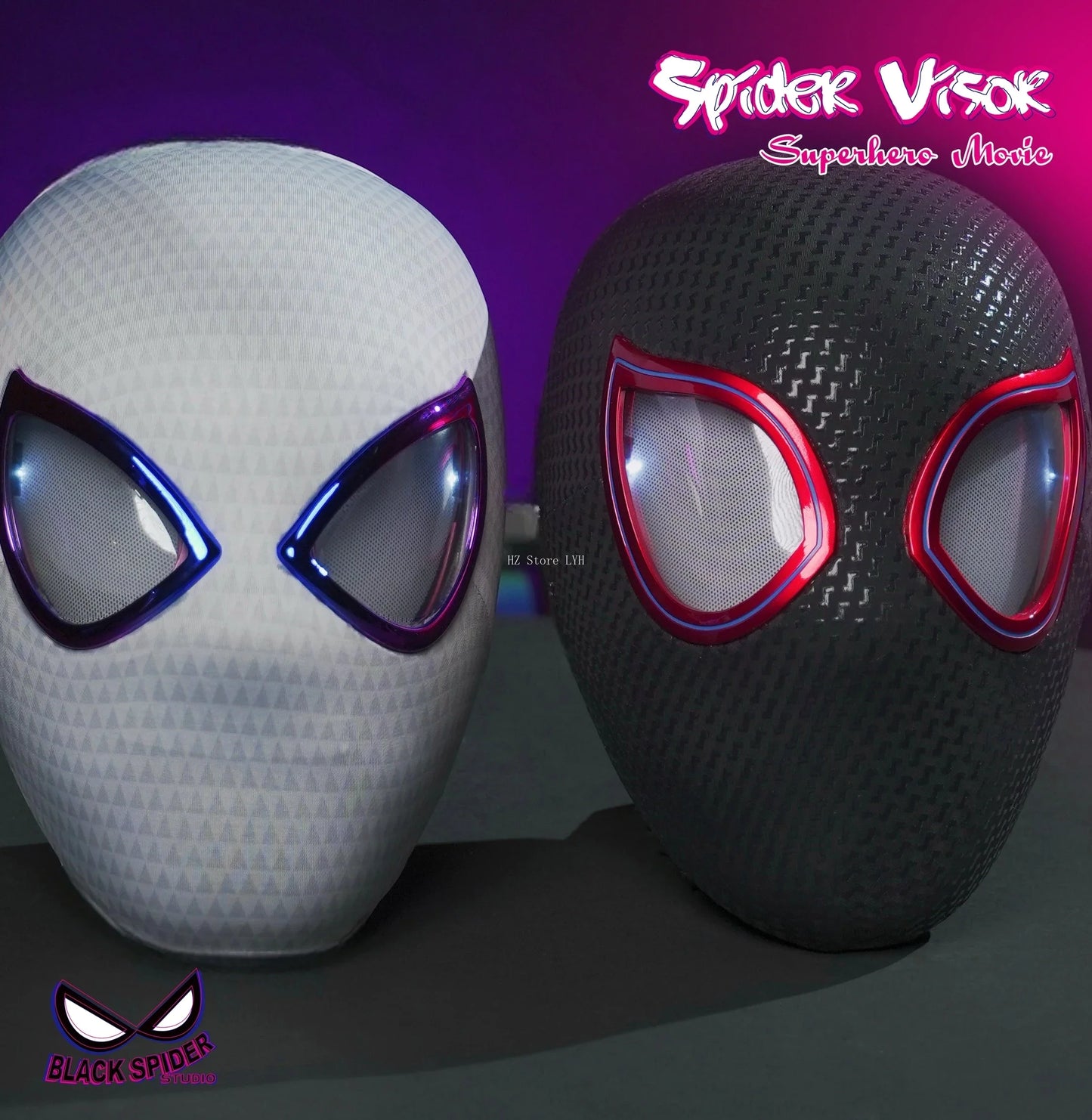 Marvel 1:1 Miles Morales Mask with Movable Eyes Electronic Gwen Spider-Man Helmet Ring Control Toy