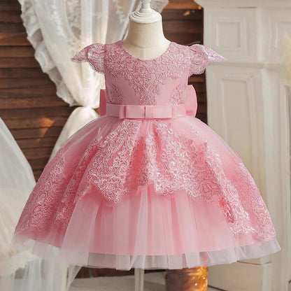 Baby/Toddler Embroidered Tulle Dress (Age 24M-5YRS)