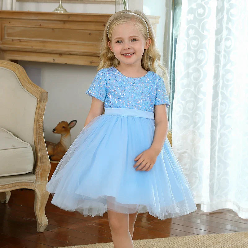 Girls Sequin Tulle Prom Dress (Age 3-8YRS)