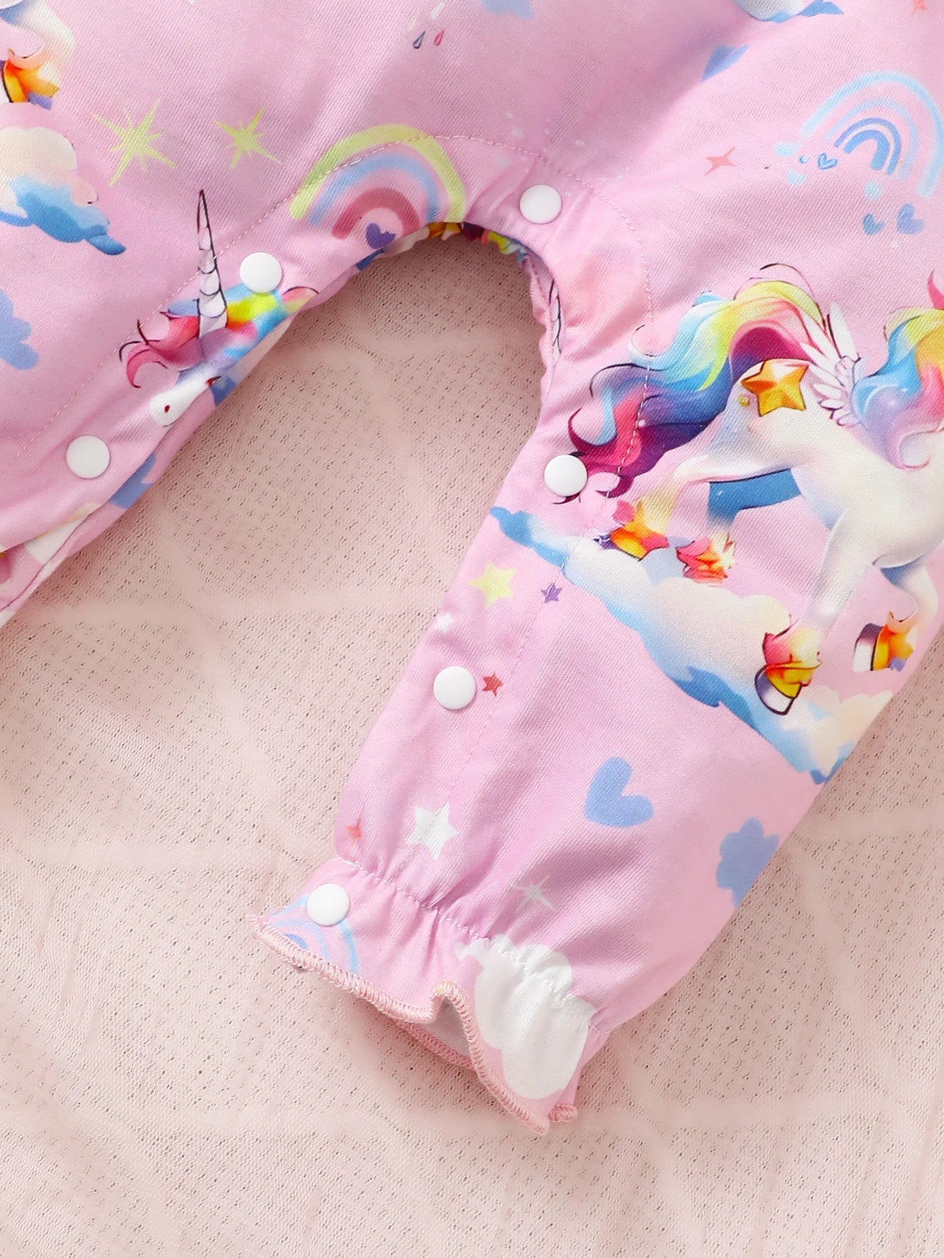 Baby Girls Pink Unicorn Jumpsuit & Headband (Age Newborn-18M)