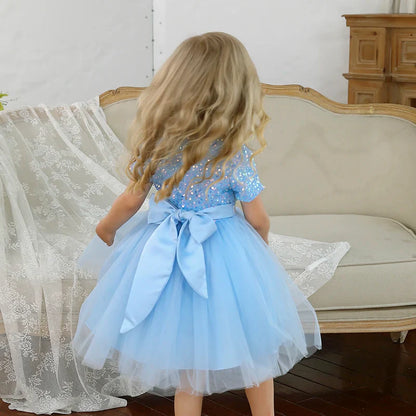 Girls Sequin Tulle Prom Dress (Age 3-8YRS)