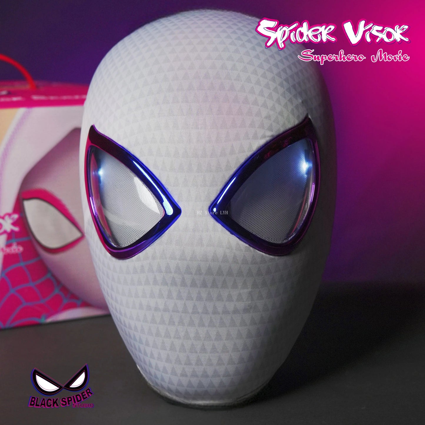 Marvel 1:1 Miles Morales Mask with Movable Eyes Electronic Gwen Spider-Man Helmet Ring Control Toy