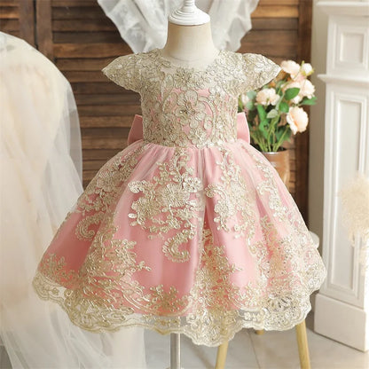 Baby/Toddler Embroidered Tulle Dress (Age 24M-5YRS)