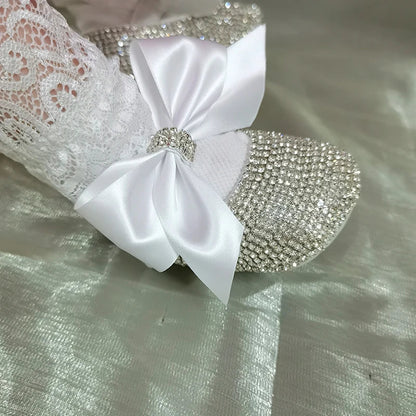 Baby Bling Rhinestone Embellished Shoes & Headband (Age Newborn - 18M)