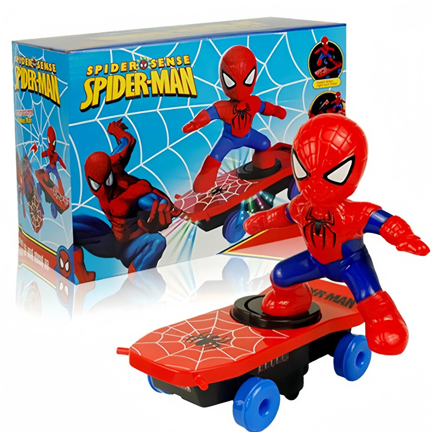 Marvel Spiderman Automatic Flip Rotation Skateboard Toy