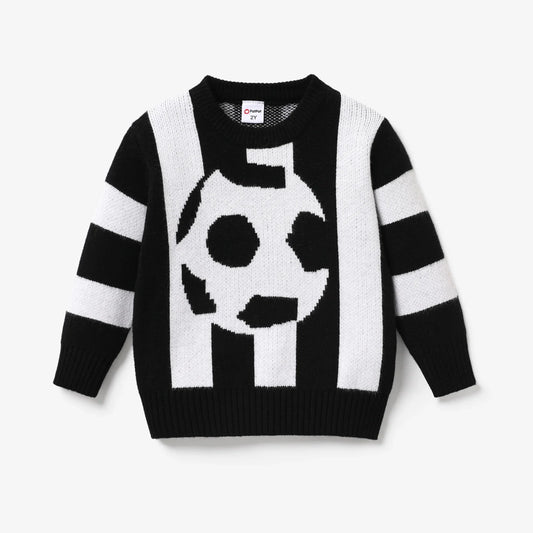 Boys Football Stripe Knit Sweater (Age 24M-6 YRS)