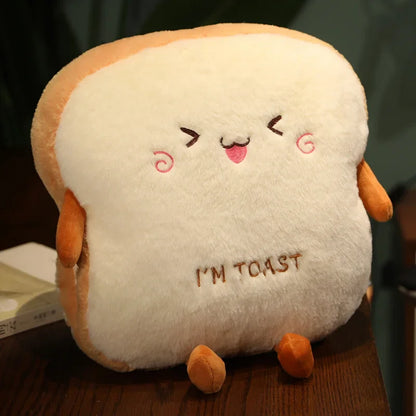 Plush Toast Bread Pillow Stuffed Toy - 35cm