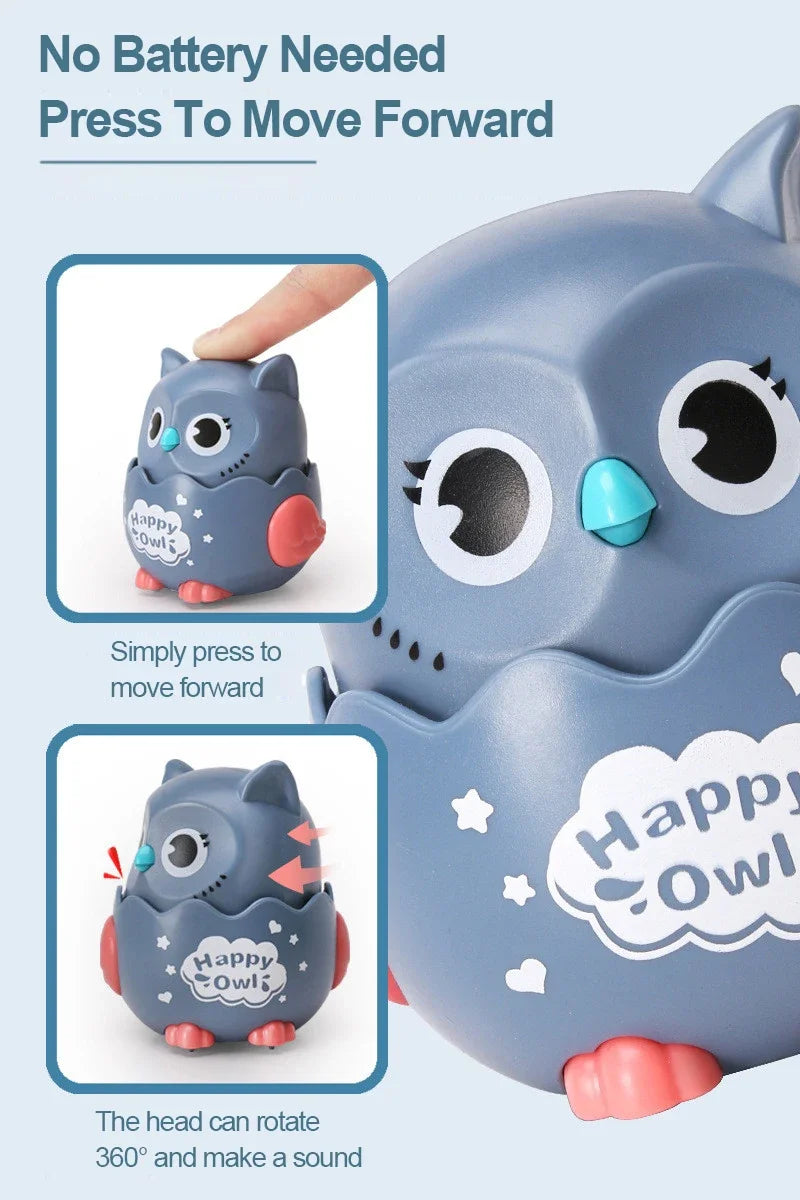 Happy Owl Wind Up Interactive Owl Shaped Mechanical Sliding Toy