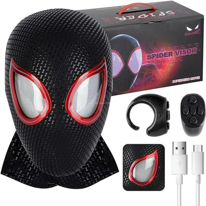 Marvel 1:1 Miles Morales Mask with Movable Eyes Electronic Gwen Spider-Man Helmet Ring Control Toy