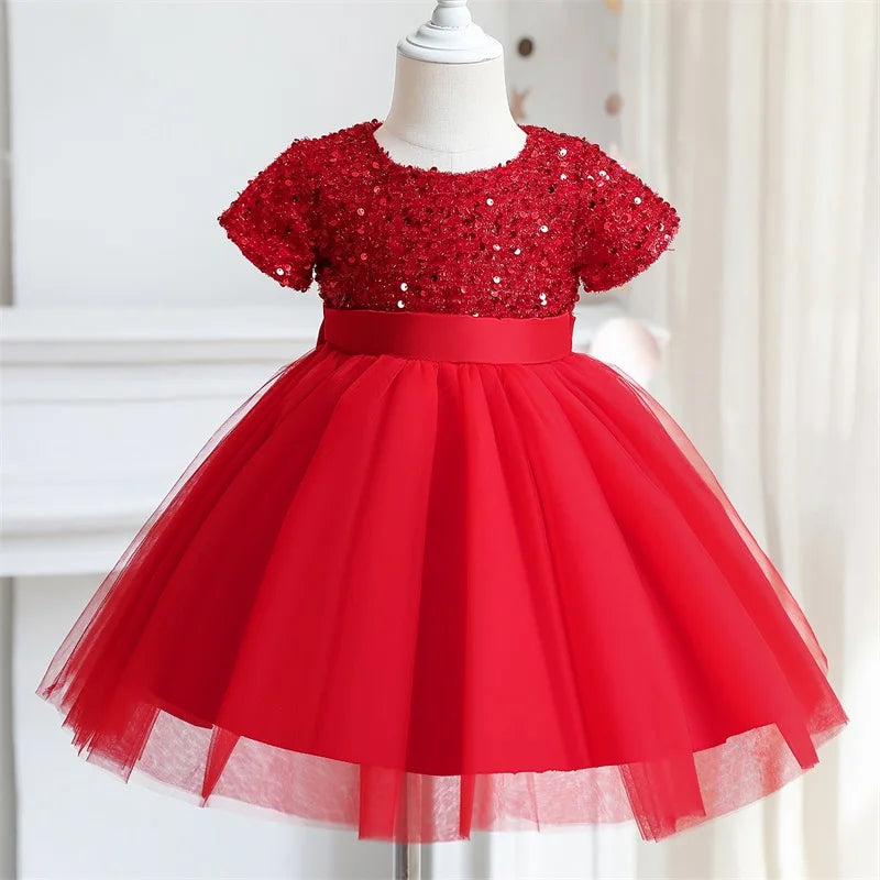 Girls Sequin Tulle Prom Dress (Age 3-8YRS)