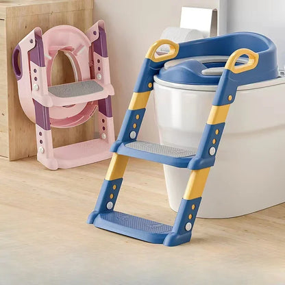 Children's Toilet Seat Stairs Baby Boys and Girls Toilet Folding Stand Step Stool