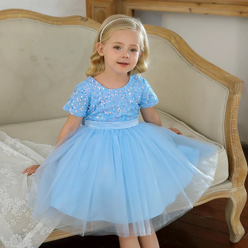 Girls Sequin Tulle Prom Dress (Age 3-8YRS)