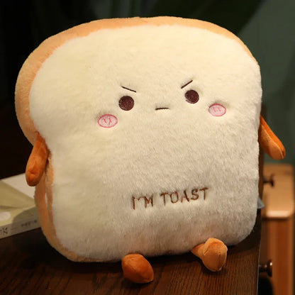 Plush Toast Bread Pillow Stuffed Toy - 35cm