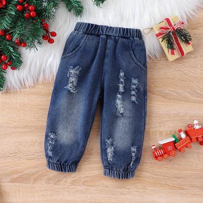 Baby Boy Bear Pattern Long Top & Jeans Set (Age 3M-24M)