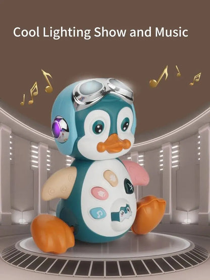 Baby Musical Penguin Robot Toy -  Crawling Walking Moving Tummy Time Light Up