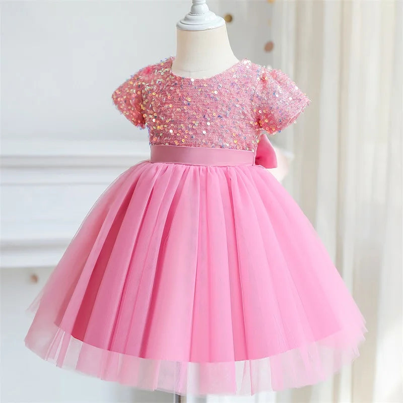 Girls Sequin Tulle Prom Dress (Age 3-8YRS)