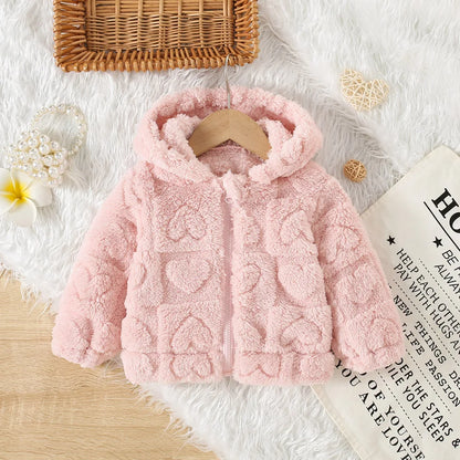 Baby Girls Pink Fleece Hooded Jacket (6M-3Y)