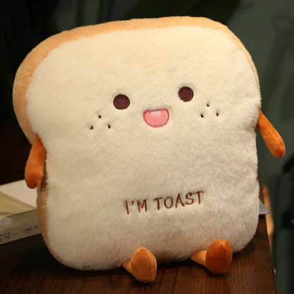 Plush Toast Bread Pillow Stuffed Toy - 35cm