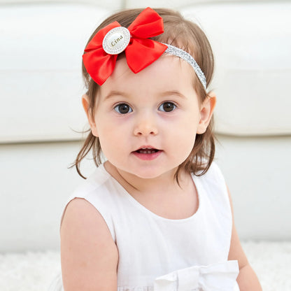 Baby Girls Personalised Rhinestone Headband (Age Newborn - 24M)