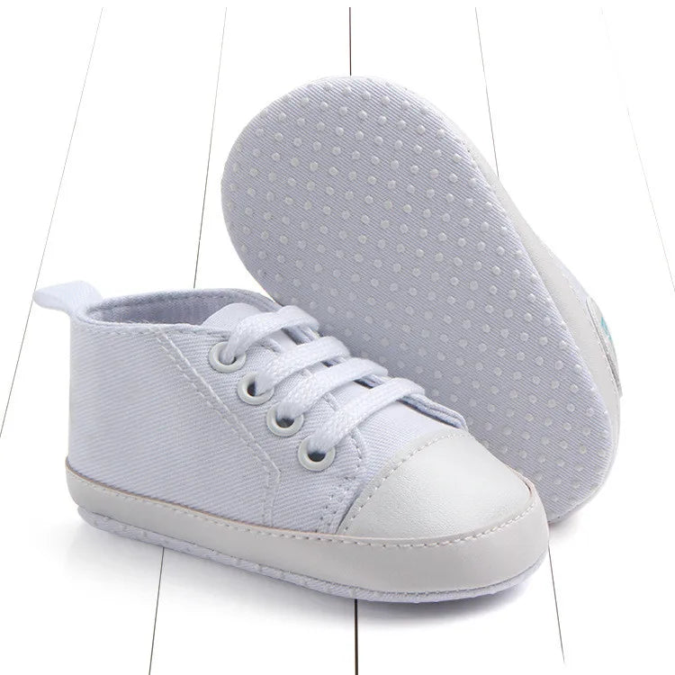 Baby White Personalised Name First Walker Shoes (Age Newborn - 12M)