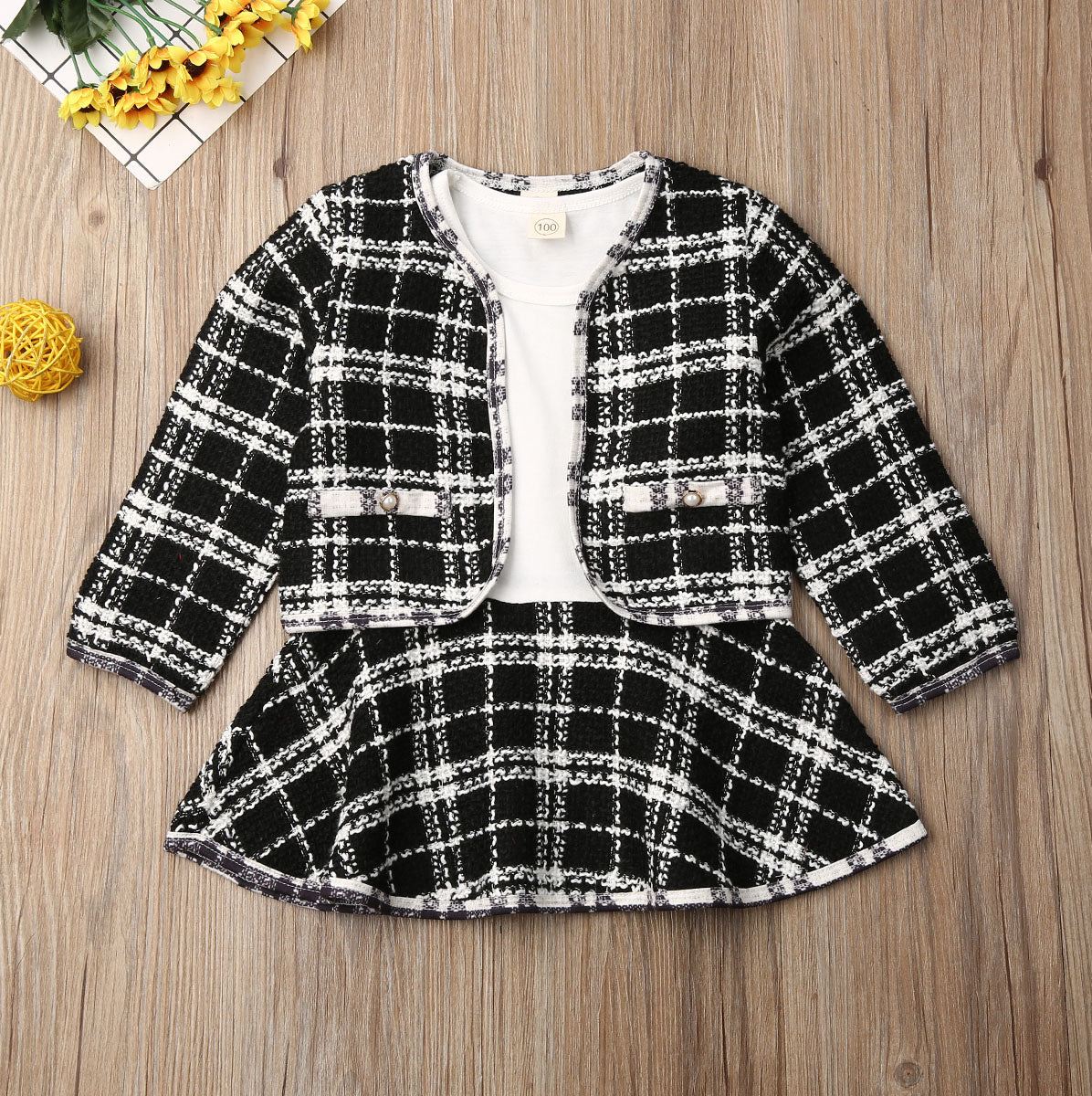 Baby Girl Plaid Jacket & Dress Set (Age 12M - 5 YRS)