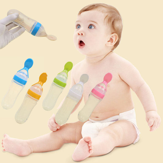 Baby Silicone Squeeze Spoon Feeding Bottle - 90ml