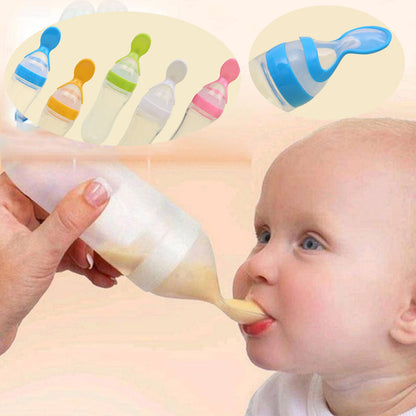 Baby Silicone Squeeze Spoon Feeding Bottle - 90ml