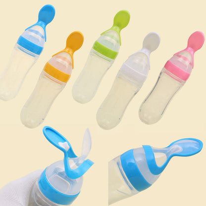 Baby Silicone Squeeze Spoon Feeding Bottle - 90ml