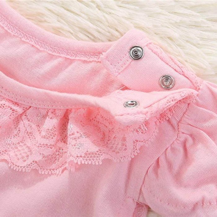 Baby Girl Pink Lace Romper Dress (Age Newborn-9m)